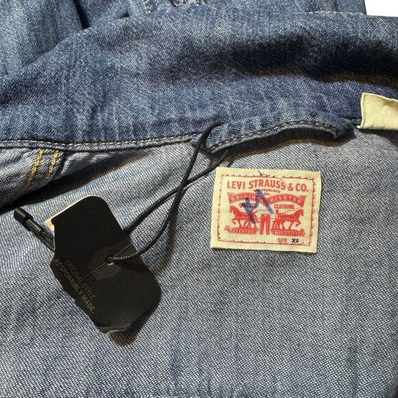 Levi's Women's‎ Long Sleeve Heritage Jumpsuit Playdate Blue Denim Size XS NWT - Picture 9 of 10